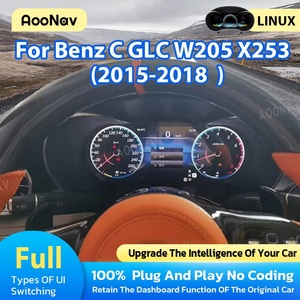 Écran LCD numérique de 12,3 pouces pour tableau de bord de voiture Mercedes Benz C GLC W205 X253 2015-2018, lecteur stéréo LCD, compteurs de vitesse virtuels - Product Image 2