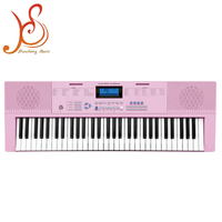 HUASHENG 61 Key Electronic Keyboard LCD/LED Display 100 Timbres Rhythms Teaching Home Practice