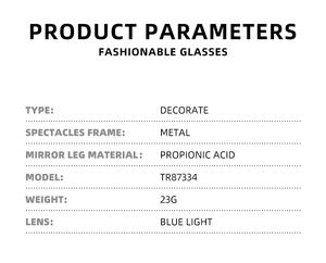 النظارات البصرية الرجالية الرجعية النظارات البصرية للرجال مع إطار الضوء المضاد للأزرق TR90 نمط المواد المطبوعة - Product Image 4