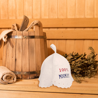 Gorro de Sauna de Lana Natural Personalizado al por Mayor, Gorro de Lana Pura para Baños de Vapor y Spa Tradicionales