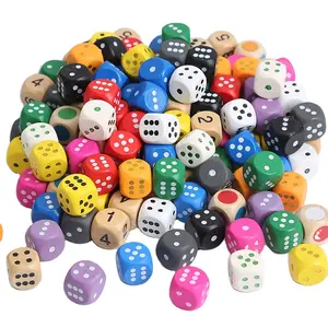 Fabriek Groothandel Custom Logo 5Mm 8Mm 10Mm 12Mm 14Mm 16Mm 19Mm Dnd Polyhedral mini Kleurrijke Houten Game Blank Dices Sets Bulk