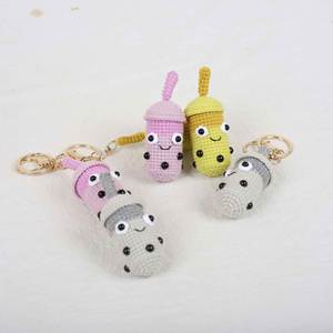 Handmade Cute Crochet <b>Bubble</b> <b>Boba</b> Milk Tea Cup Bag Charm Soft Mini Knitted Amigurumi Doll Plush Pendant Accessory Key Chain Bulk - Product Image 4