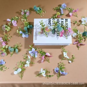 Plante artificielle à fleurs 9,5 cm, décoration d'intérieur, matériel artisanal, feuilles vertes - Product Image 2