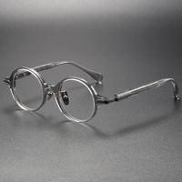Lunettes de vue classiques en titane massif 80854 CS80854 avec verres anti-lumière bleue assortis au diamant, monture en matériau AC