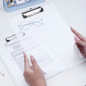 Porte-documents avec clip métallique discret, porte-documents de bureau en acrylique - Product Image 2