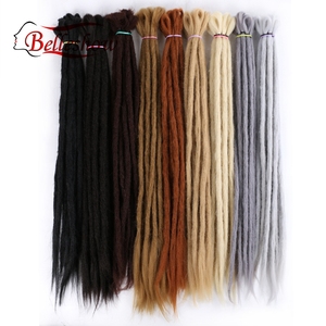 por mayor 20 pulgadas suave dreadlock trenzas sintéticas crochet rastas de color único hecho a mano extensiones de - Product Image 5