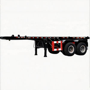 3 Axle Shipping Container Skeleton 40 Foot 45 ft Gooseneck Skeletal Chassis Semi Truck <b>Trailer</b> - Product Image 3