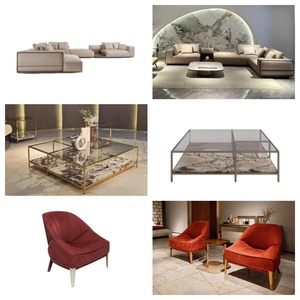 Sistema de Muebles de Lujo para Villas a Medida, Colección de Sofás de Cuero Negro de Primera Calidad para Diseñadores de Interiores de Villas de Alta Gama - Product Image 4