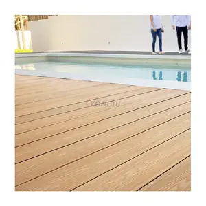 Guangdong supplier no gap outdoor terrace WPC board 3d embossed decking flooring tiles