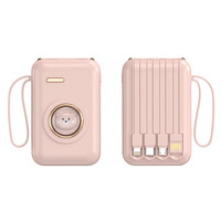 Batterie externe en plastique auto-connectée 20 000 mAh au lithium-ion, haute capacité, chargeur mobile portable, cadeau premium, vente en gros