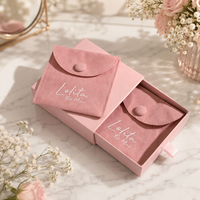 Boîte d'emballage de bijoux en carton de luxe personnalisée avec tiroir coulissant et pochette en velours pour collier et bague