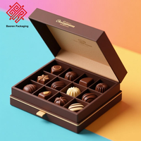 Boîte rigide écologique personnalisée Baoren pour la boulangerie, les desserts, les sushis, les chocolats, les truffes, l'emballage cadeau avec plateau séparateur