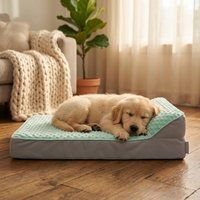 Coussin orthopédique pour chien Yang Yang Pet Cooling Dot en tissu minky vert menthe rectangulaire