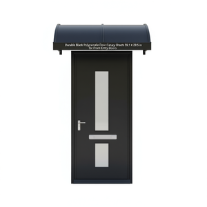 Auvent de porte en polycarbonate noir 59,1 x 29,5 pouces pour portes d'entrée, design minimaliste imperméable - Product Image 3