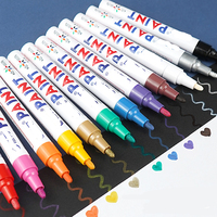 Marqueurs de peinture permanents à base d'huile Bonvada à prix abordable, 12 couleurs, étanches, avec logo personnalisé, pointes de 2 mm pour