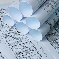 Rollo de Papel Periódico para Ploter CAD, Recubierto por una Cara, Blanco, de 80g, para Dibujo de Planos de Ingeniería