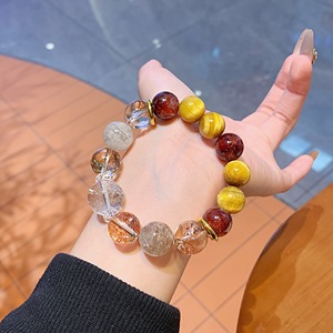 Groothandel natuurlijke modieuze prachtige rode bloem kristal kralen trendy unisex armband verjaardagscadeau - Product Image 2