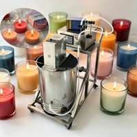 Machine de remplissage de bougies mobile, pour la fabrication de bougies parfumées, semi-automatique, à chauffage rapide par induction, avec chariot mobile en acier inoxydable