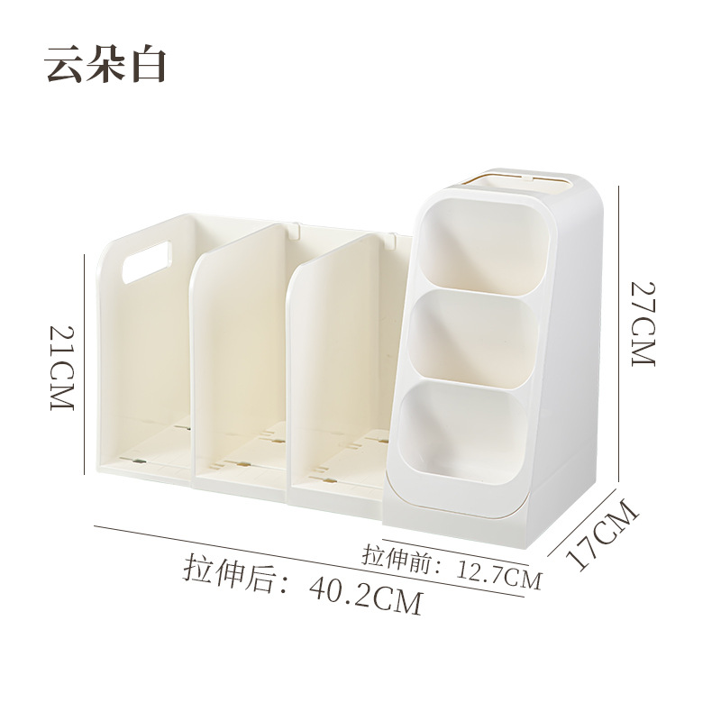 Cloud White - Extendable Bookstand with Slanted Pen Holder