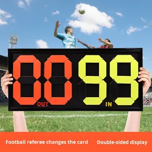 Cartellino per Sostituzione Calcio a Quattro Lati, Design Fluorescente per Arbitro, Materiale PP, Colori Nero e Arancione - Product Image 2