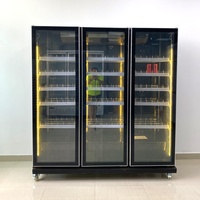 Réfrigérateur à boissons 3 portes sans givre avec contrôle numérique, étagères réglables, installation encastrable