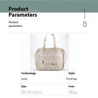 Bolsa de Lona de Algodón Profesional de Fábrica con Dos Asas, Parte Superior Abierta, Portátil para Archivos y Uso Simple de Compras, Diseño con Patrón de Letras