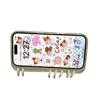 Coque Portefeuille à Rabat pour Femmes pour Apple iPhone 15 Pro Max 14 Plus 16 Pro 12, Motif Dessin Animé, en TPU, Support de Téléphone pour Filles