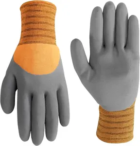 SunnyHope Nitril-Handschuhe malaysia herstellung sicherheit Manschetze gute qualität rot Polyester-Bindung gestrickt schwarz Nitril-beschichtete Handschuhe