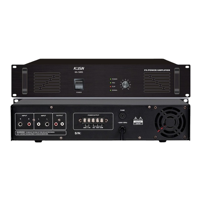 500 Watts 100V Constant Voltage 2U Aluminum Alloy Panel Power Amplifier KA-500S Sound Class Ab Professional Audio Pa System