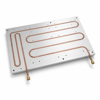 Plaque de refroidissement liquide en aluminium sur mesure avec dissipateur thermique à tubes de cuivre intégrés pour alimentation électrique