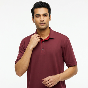 Chemises décontractées pour hommes en coton 100% respirant, anti-plis, avec poche, motif tricoté, couleur unie, logo personnalisé, manches courtes - Product Image 1