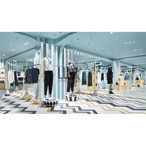 New Idea Shop Interior Design Elegant Women Store Fixtures Boutique Clothes Display Rack