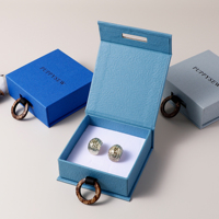 PUPPYSEW Schmuckboxen Aufbewahrungsboxen für Ohrringe, Ringe, Halsketten und Armbänder Magnetboxen Buchförmige Boxen mit Individuellem Logo