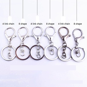 Porte-clés en acier inoxydable Fermoir mousqueton avec chaîne Porte-clés 30mm Long 70mm Porte-clés fendu pour fournitures de bricolage - Product Image 3