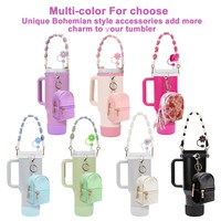 Lot de 7 accessoires de tasse réutilisables et écologiques certifiés, tendance, pour gobelets de 30 oz et 40 oz, avec manchon en silicone et sangle de transport – Vente Flash