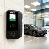 Nueva Estación de Carga para Vehículos Eléctricos Comerciales, 7/11/22kW Tipo 2 OCPP 1.6J IP54, Solución de Estacionamiento para Puntos de Trabajo, Montaje en Pared, Jinghu TA-AC-P-B