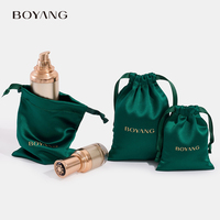 Sac à bijoux en satin de luxe, pochette d'emballage pour collier, pendentif, bague, boucles d'oreilles, bracelet, logo personnalisé Boyang