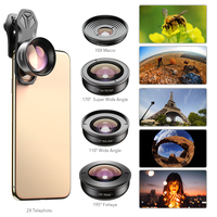 APEXEL-Objectif mobile universel HD Pro, appareil photo professionnel, appareil photo, kits d'objectif 5 en 1