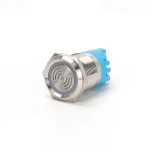 Waterproof 19MM Screw Terminal High Decibel Loudness Flash LED Illuminated Buzzer Alarm 12V Led Metal Push Button