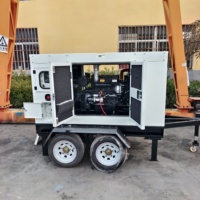 Groupe électrogène diesel mobile silencieux de type remorque, 16 kW, 20 kVA, certifié CE, refroidi par eau, démarrage électrique 12 V CC, faible bruit, ATS