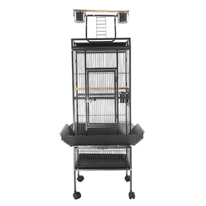 Jaula Grande para Loros con Área de Juego Superior a <span class=keywords><strong>Precio</strong></span> de Fábrica - Jaula Metálica Resistente para Pájaros con Ruedas y Comederos - Product Image 3