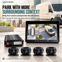 Système de caméra à vue panoramique à 360 degrés avec 4 caméras AHD 1080P IP69K, écran IPS à vision 3D avec écran partagé pour camion, bus, camping-car