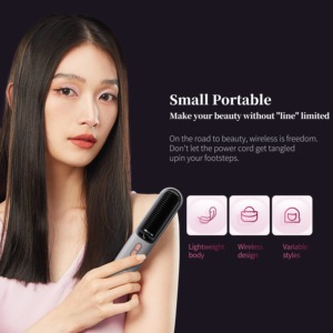 Draadloze elektrische hete kam, haarstrekkerborstel, krultang, anti-verbrandingsbescherming - Product Image 4