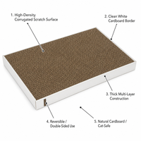 Planche à gratter en carton ondulé en vrac, plateau à gratter plat, cadre à bordure blanche, logo personnalisé, vente en gros pour usage intérieur en magasin