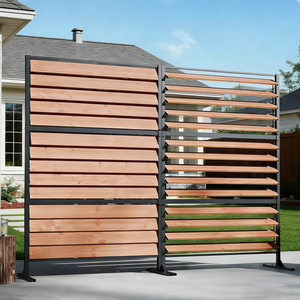 Panneau de brise-vue <span class=keywords><strong>en</strong></span> <span class=keywords><strong>bois</strong></span> personnalisé pour climatiseur, panneau à lamelles <span class=keywords><strong>en</strong></span> cèdre pour patio <span class=keywords><strong>extérieur</strong></span>, clôture de protection - Product Image 1