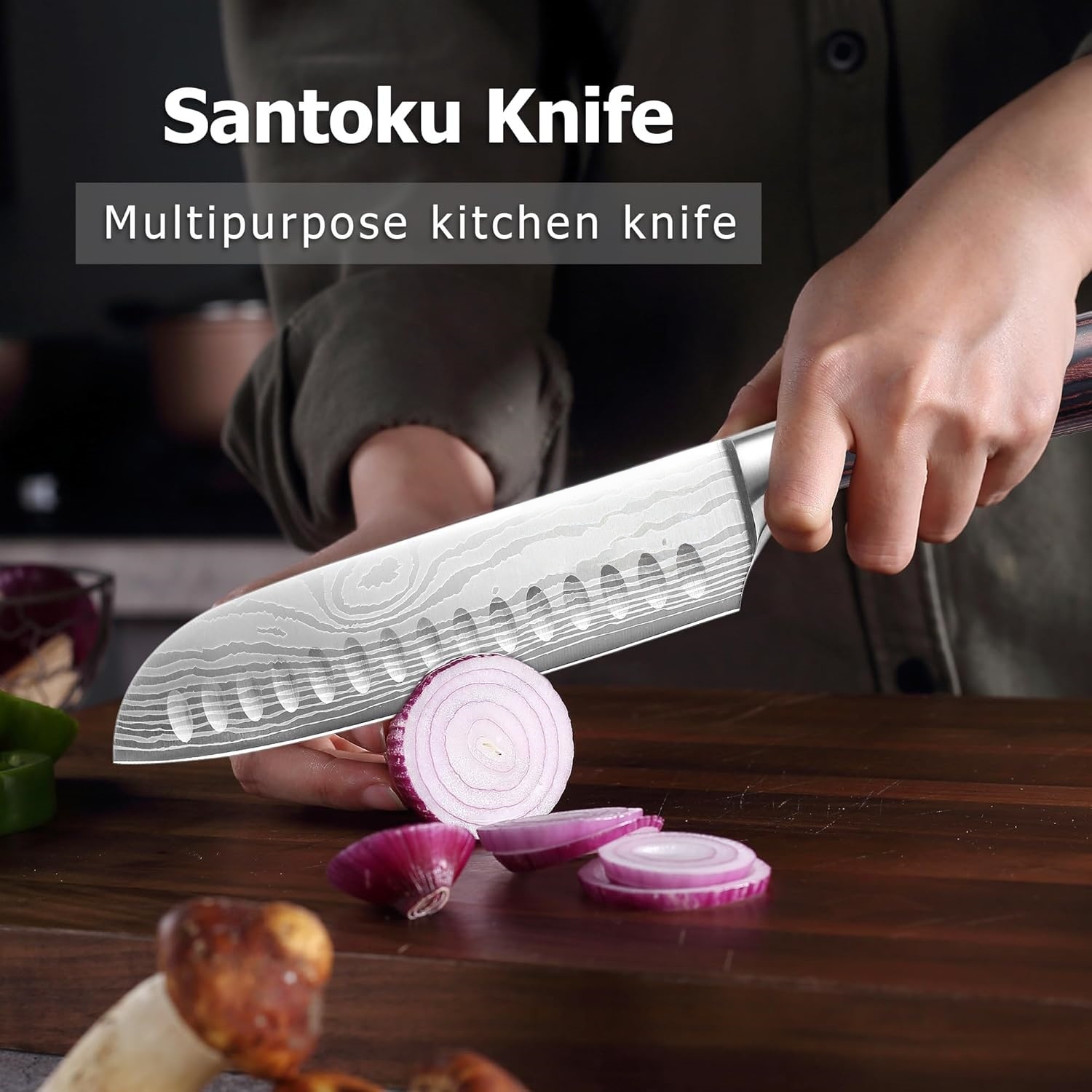 Ніж шеф кухаря Hatchen Santoku Knife 7 дюймів