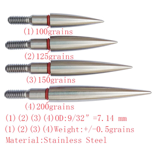 Lĩnh vực điểm đầu mũi tên 100/125/Hạt 150 bắn cung lĩnh vực điểm, thép không gỉ vít trong bắn cung lĩnh vực lời khuyên và broadheads - Product Image 2