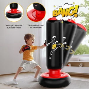 Saco de Boxeo Portátil Ligero de PVC para Entrenamiento Infantil con Opción de Llenado de Aire y Agua - Product Image 4