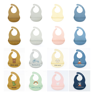 Wholesale Customized Printed Pattern Comfortable Soft BPA Free Food Grade Easily Wipe Clean Waterproof Baby Silicone <strong>Bib</strong>