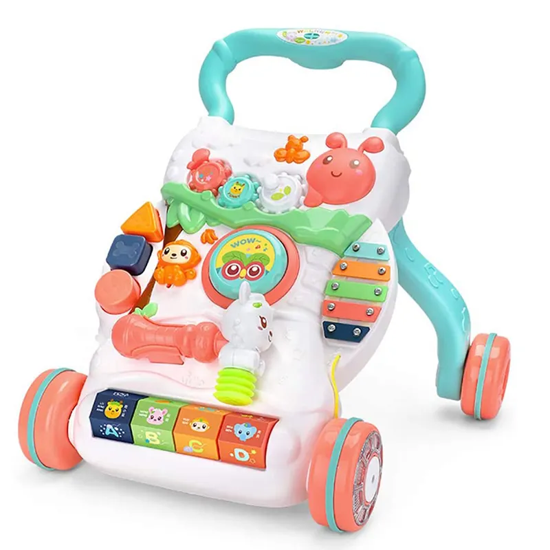 Sit to stand Wholesale musical learning walking beginning activity toy pull push baby walker multifunction